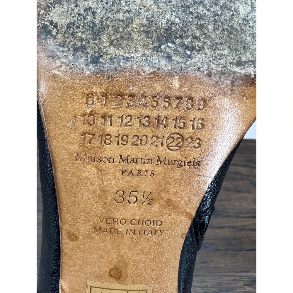 Maison Martin Margiela Women's 35.5 US 5.5 Leather Open Toe Peep Ankle Boots